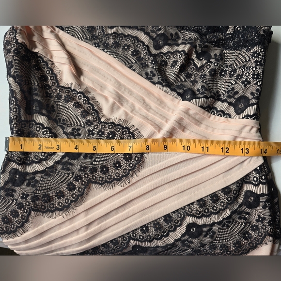 Jax Blush Pink Black Lace Cocktail Dress Size 8 - Picture 4 of 8